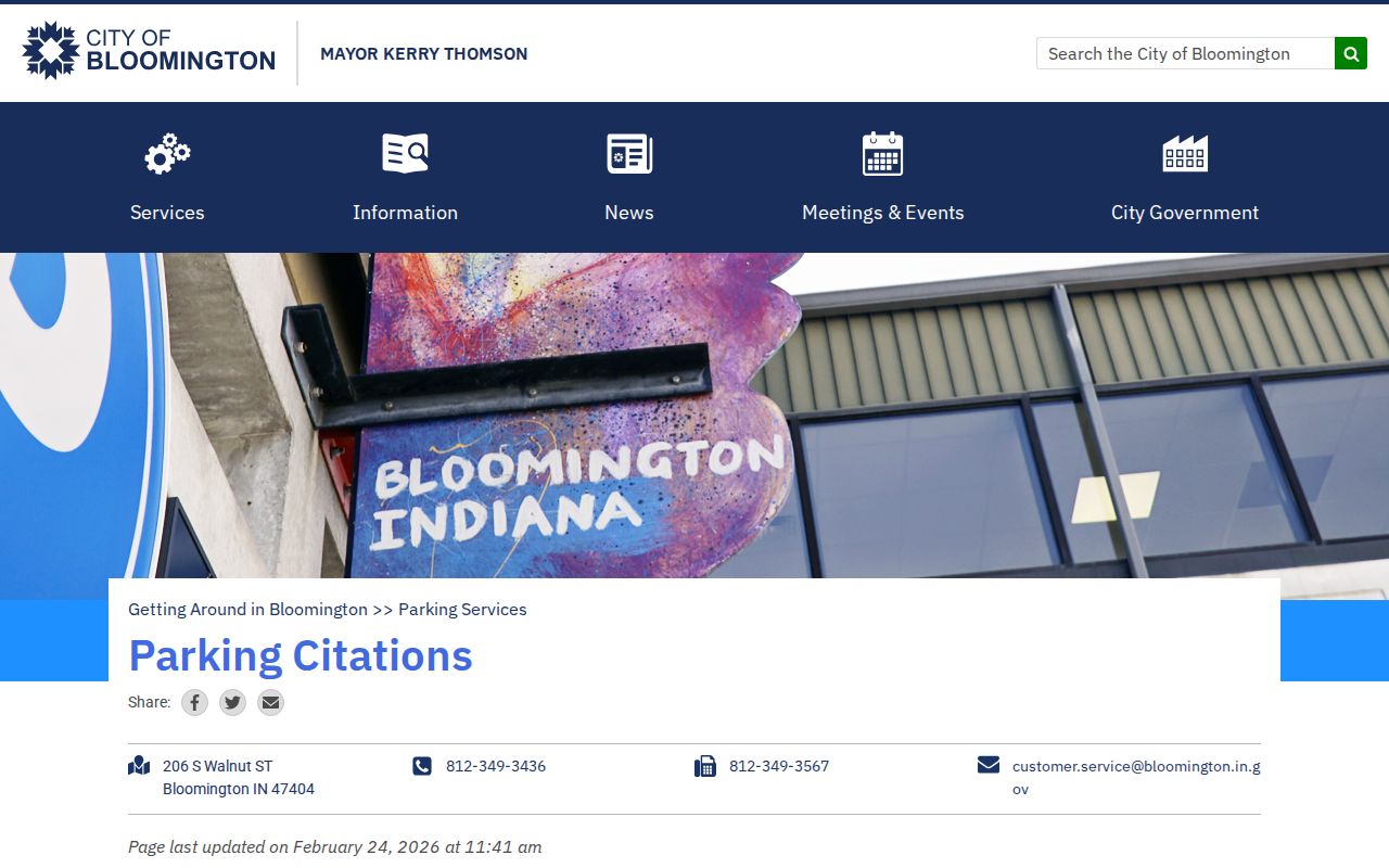 Bloomington parking citations separate from court dockets