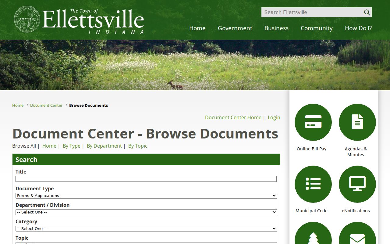 Ellettsville document center and public records search