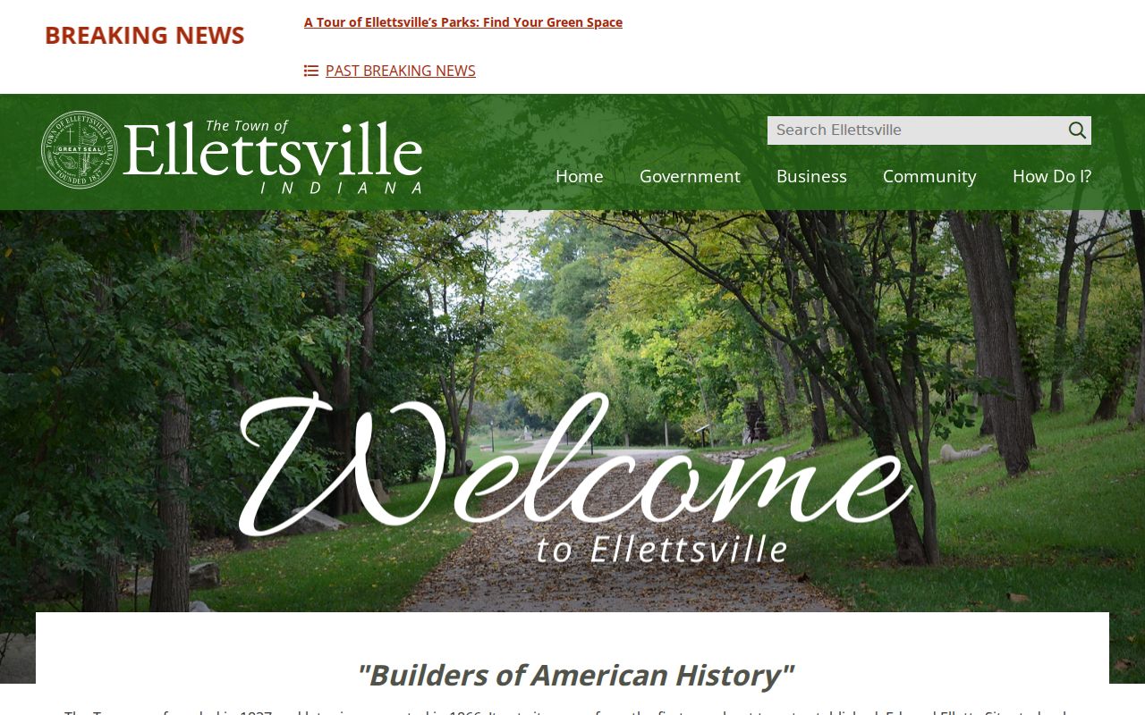 Official Ellettsville town landing page for local records