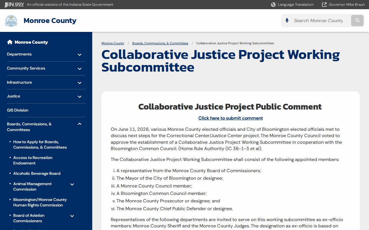 Monroe County court docket collaborative justice planning