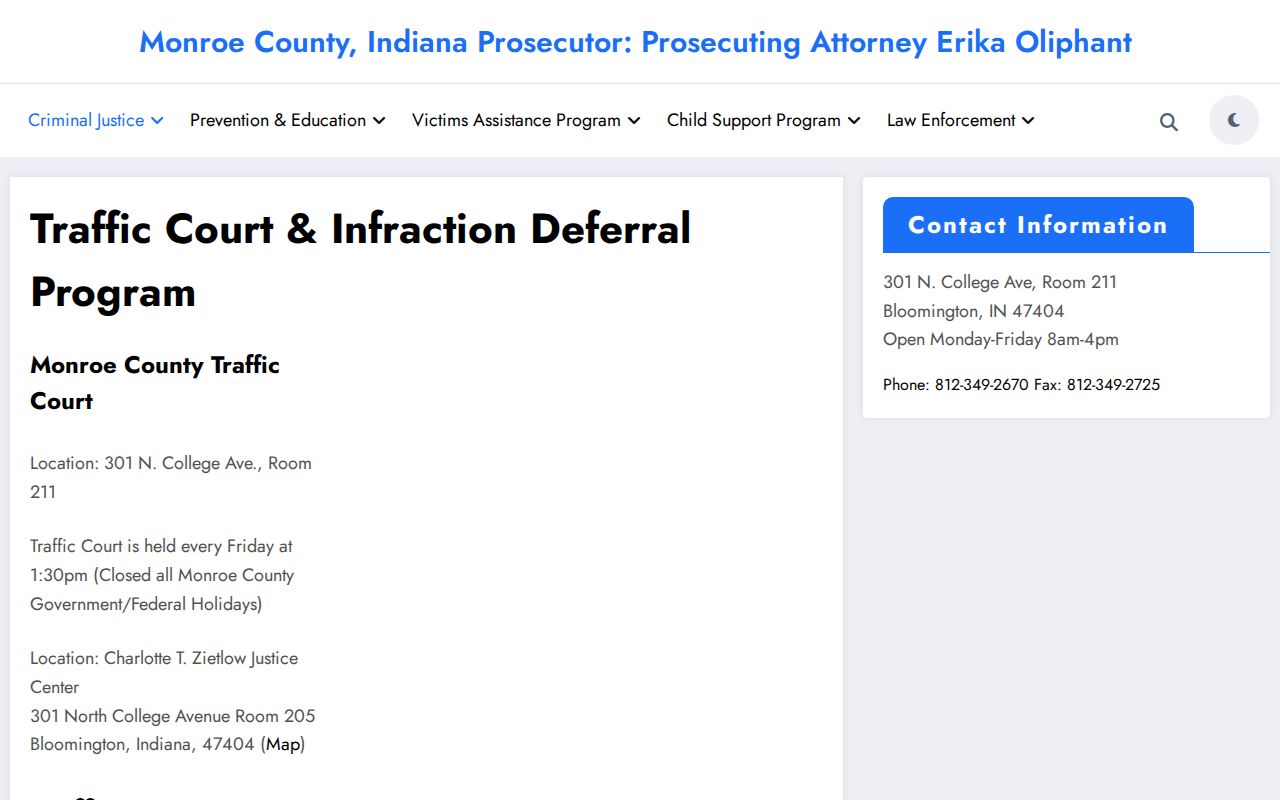 Monroe County traffic court records infraction diversion program